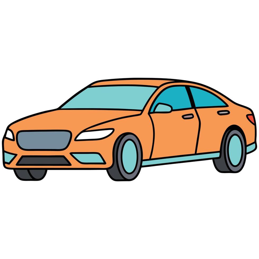Car Drawing with Minimalist Background vector