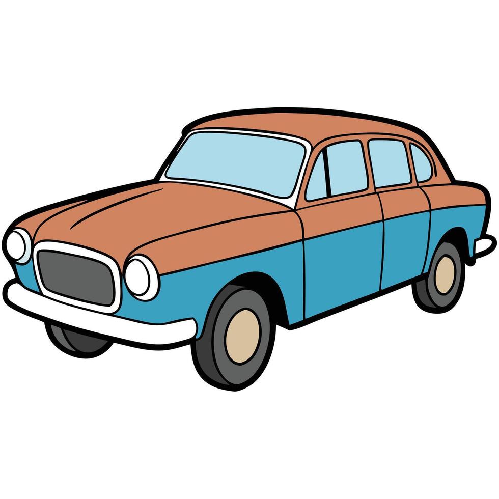 Vehicle Drawing in Line Style on White Background vector