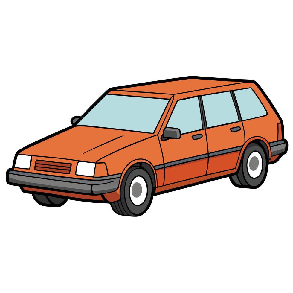 White Background Automobile Artwork vector