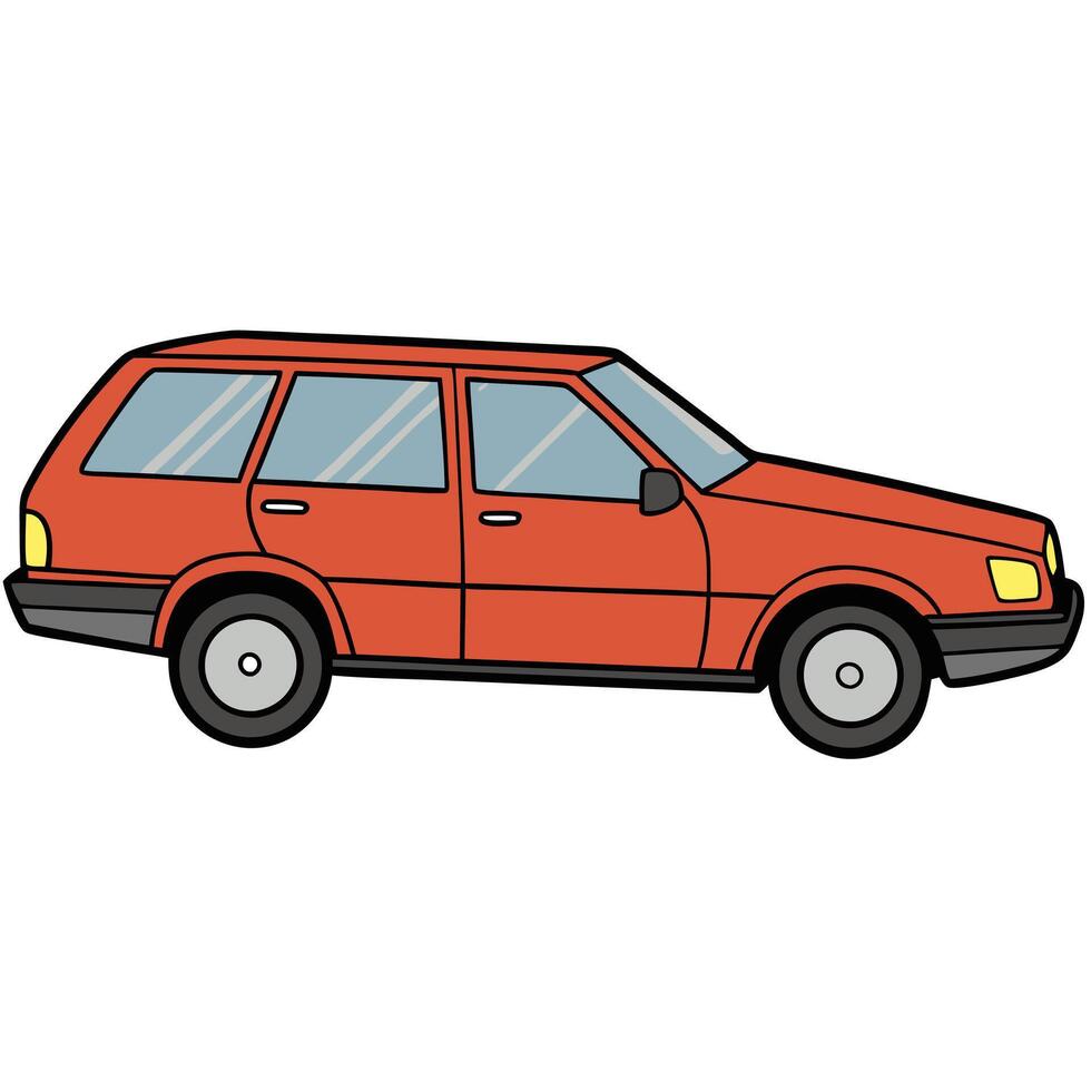 Modern Line Art Car in vector
