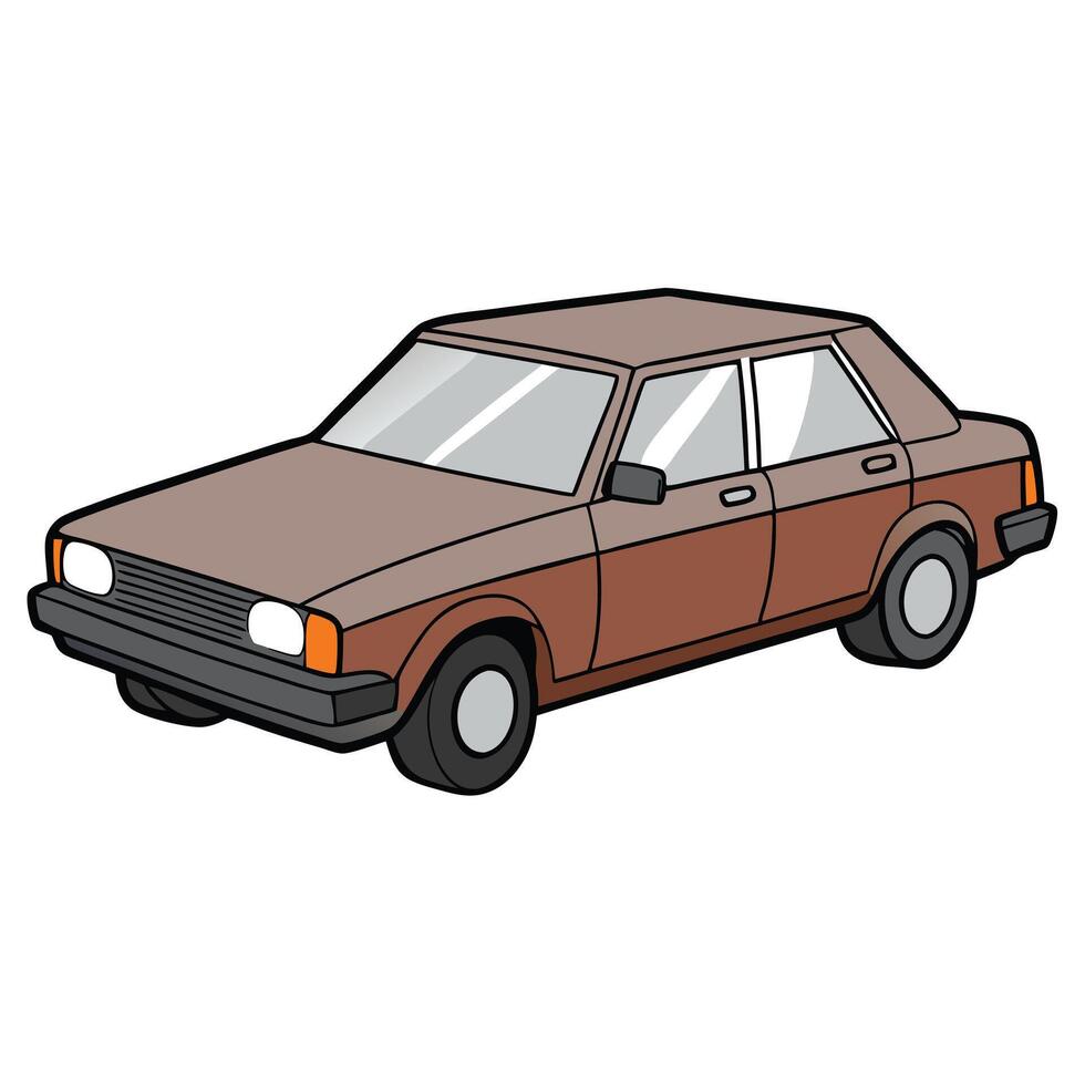 Minimalist Car Design on White vector