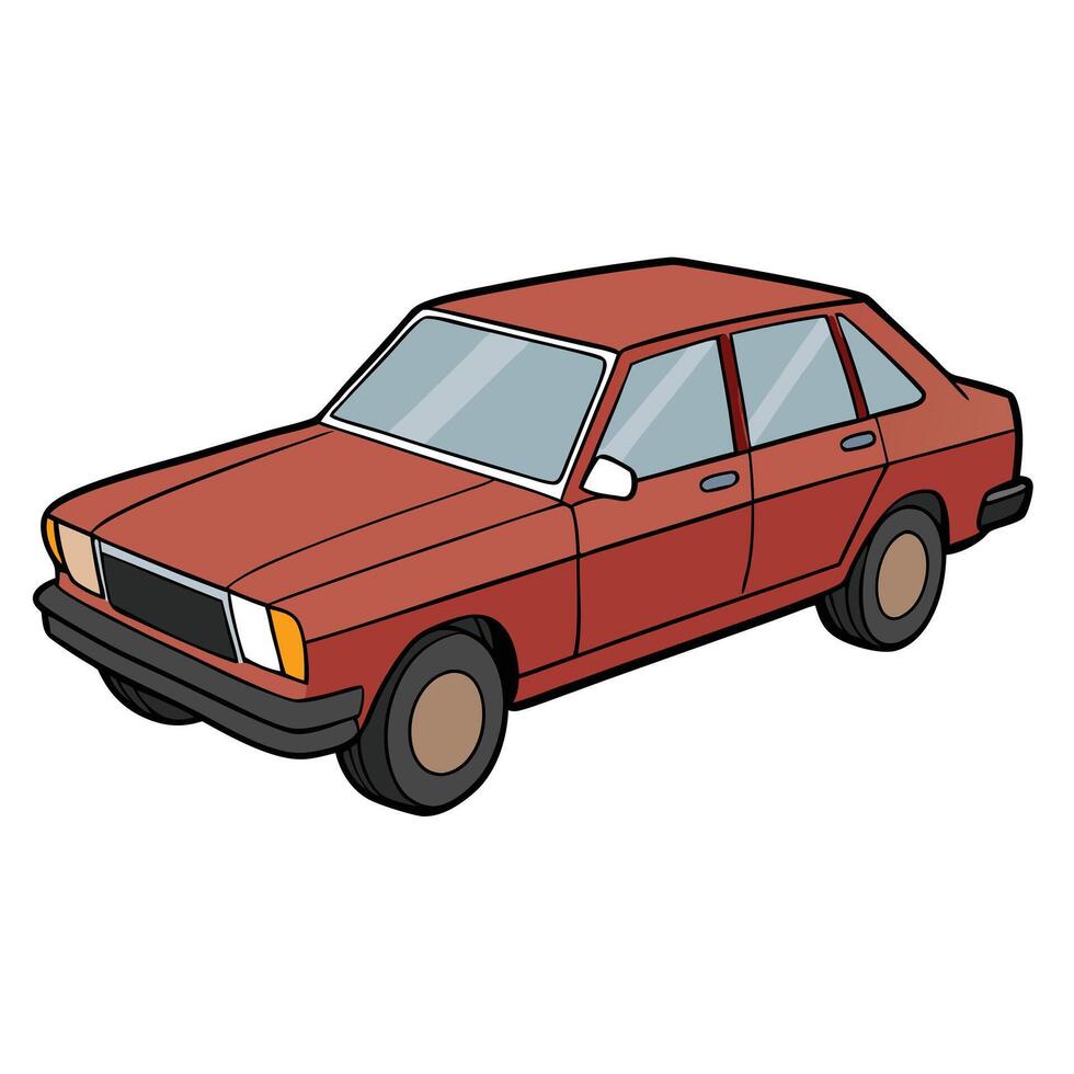 Car on Plain White Background Design vector