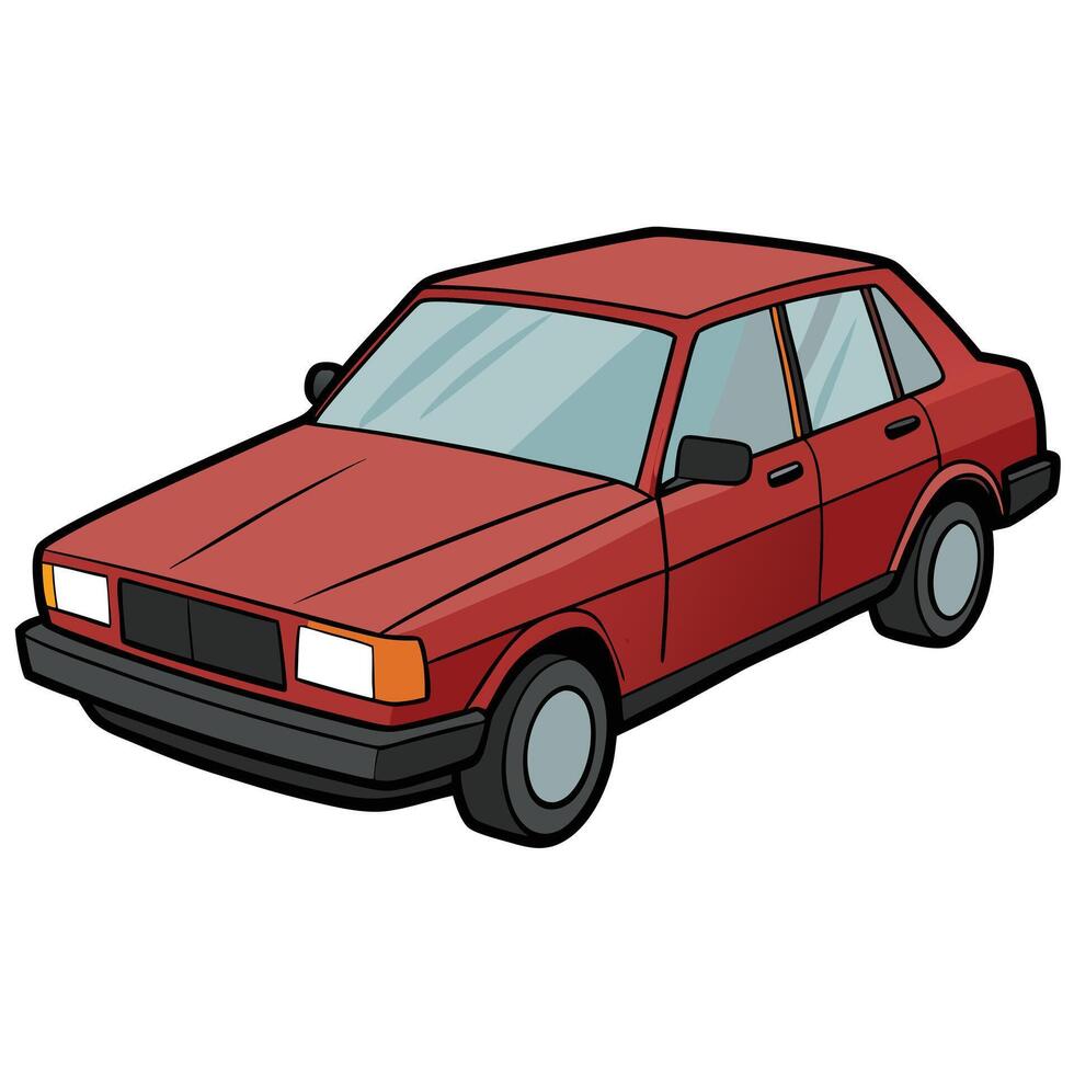 Car Artwork with White Isolated Background vector