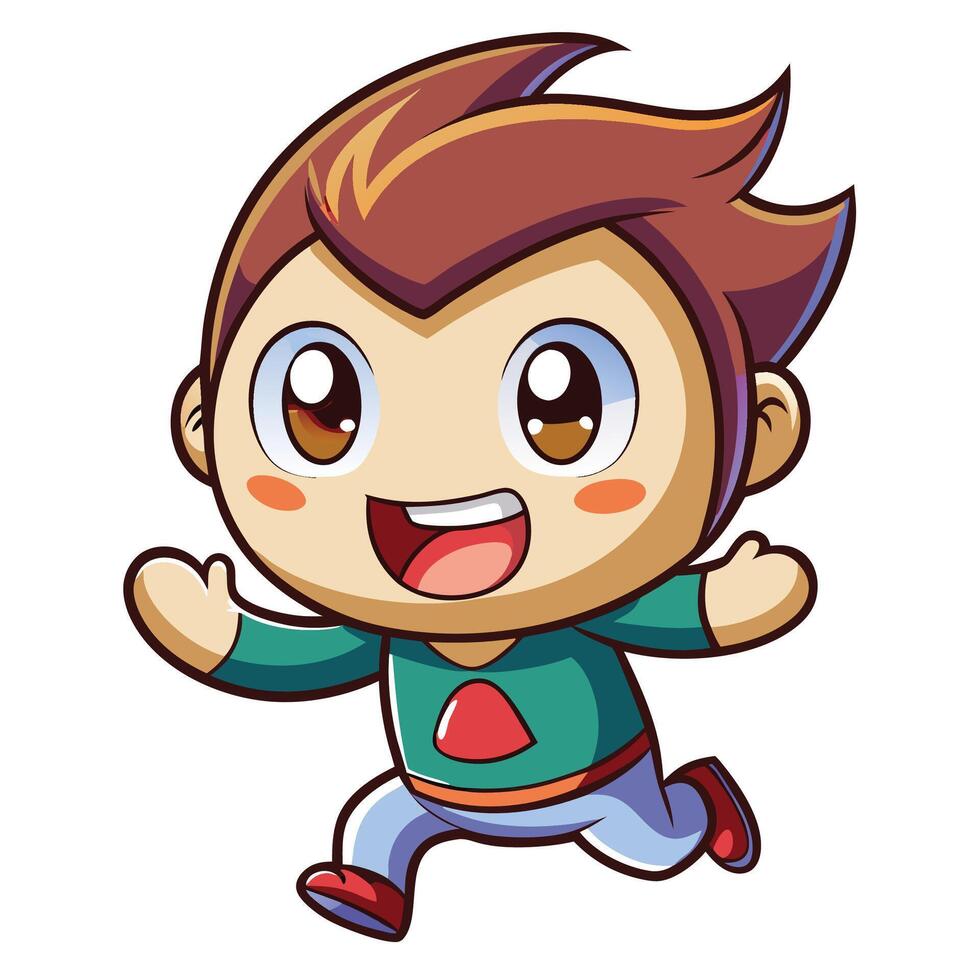 boy running illustration vector