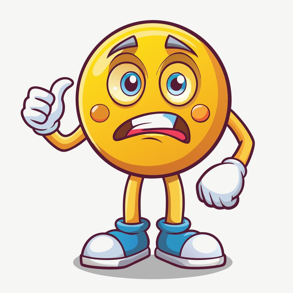emoticon character with thumbs up and thumbs down vector