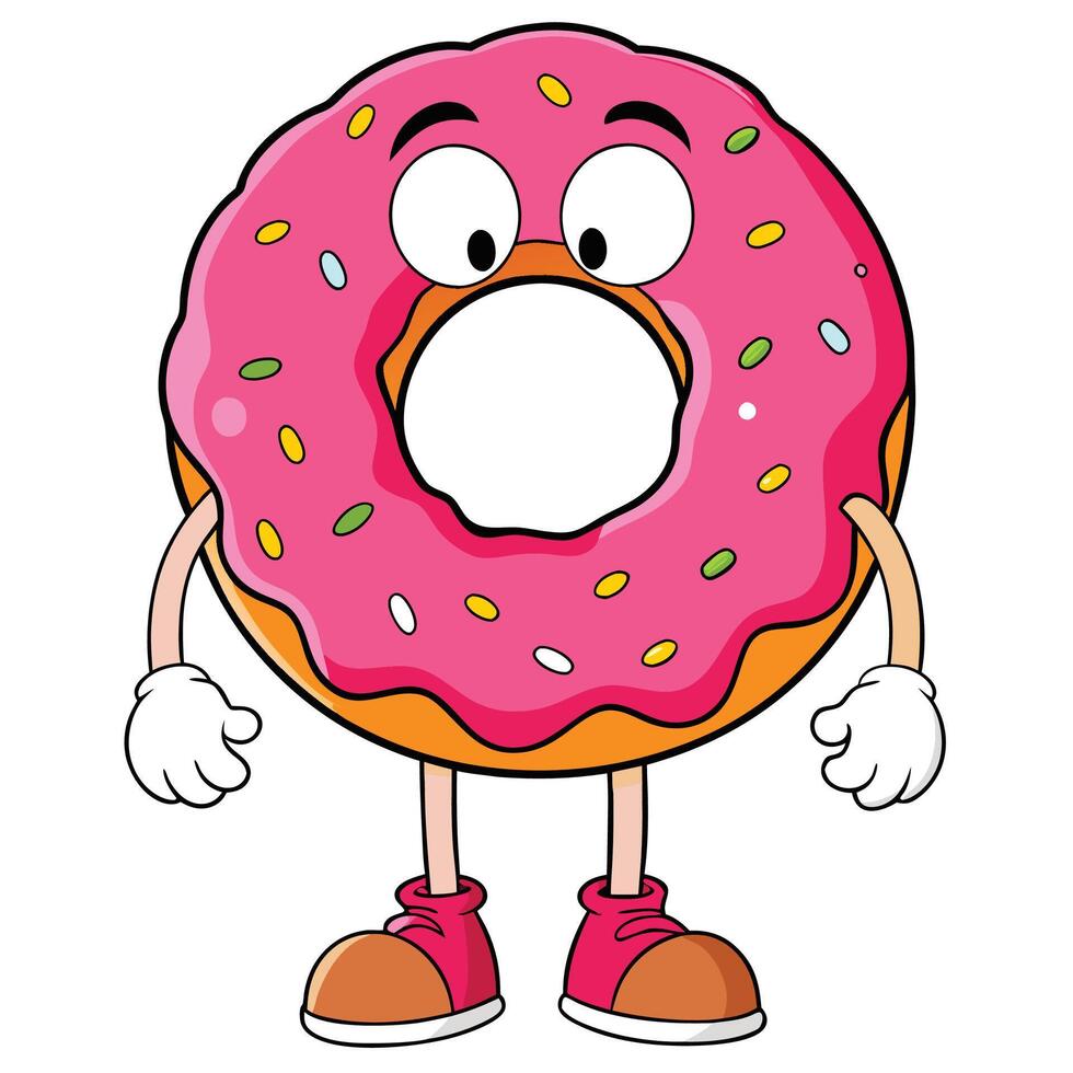 donut character white background vector