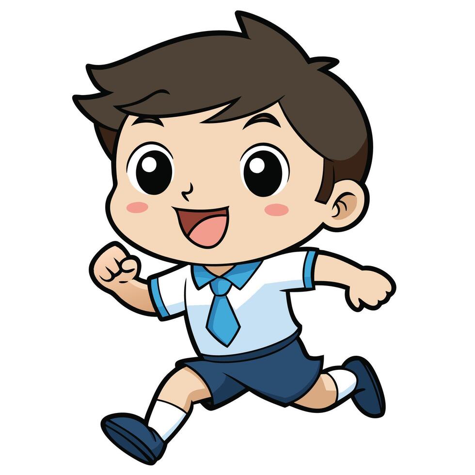 a cartoon boy running in vector