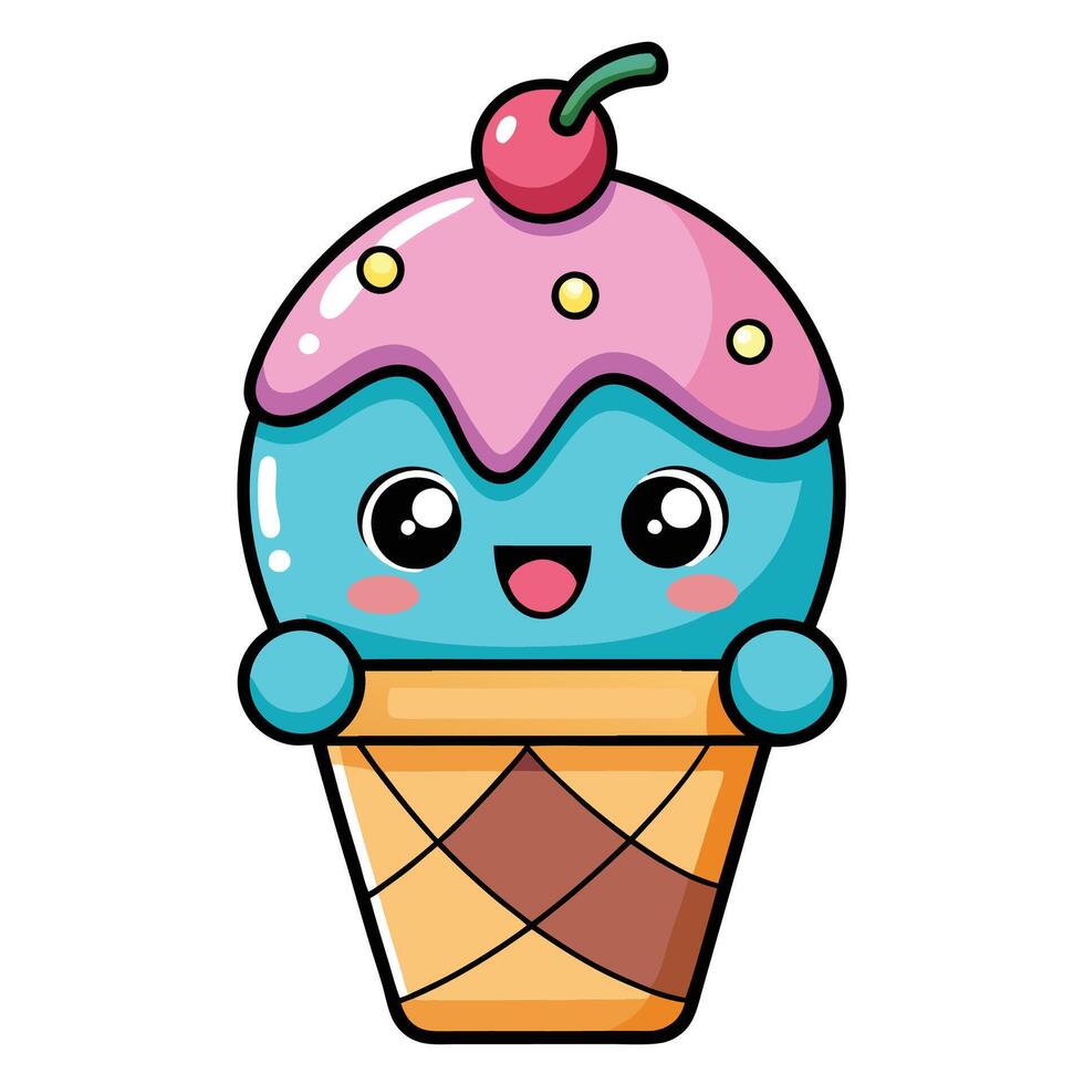 ice cream cone illustration vector