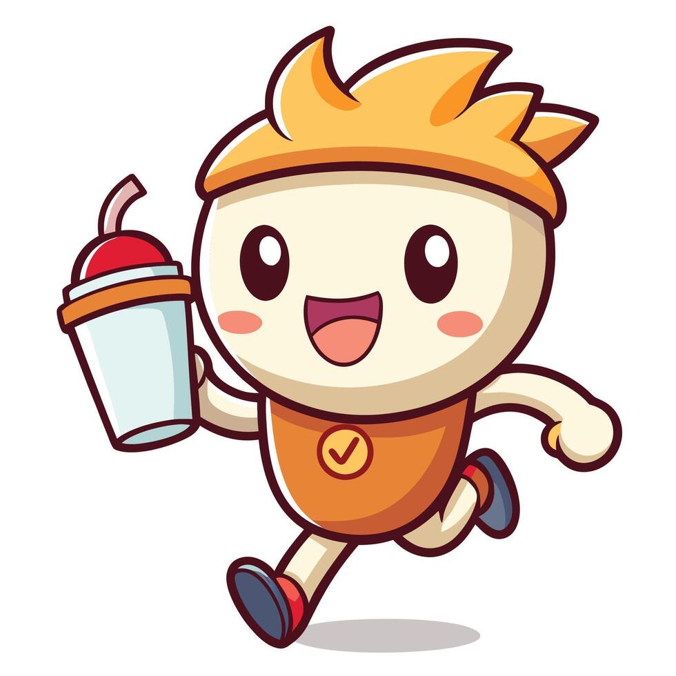 a cartoon character running white background vector