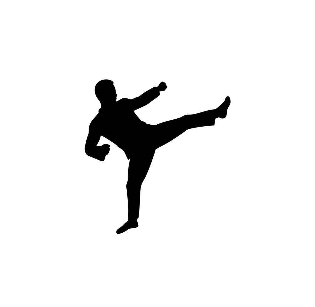 A man Karate Silhouette illustration vector