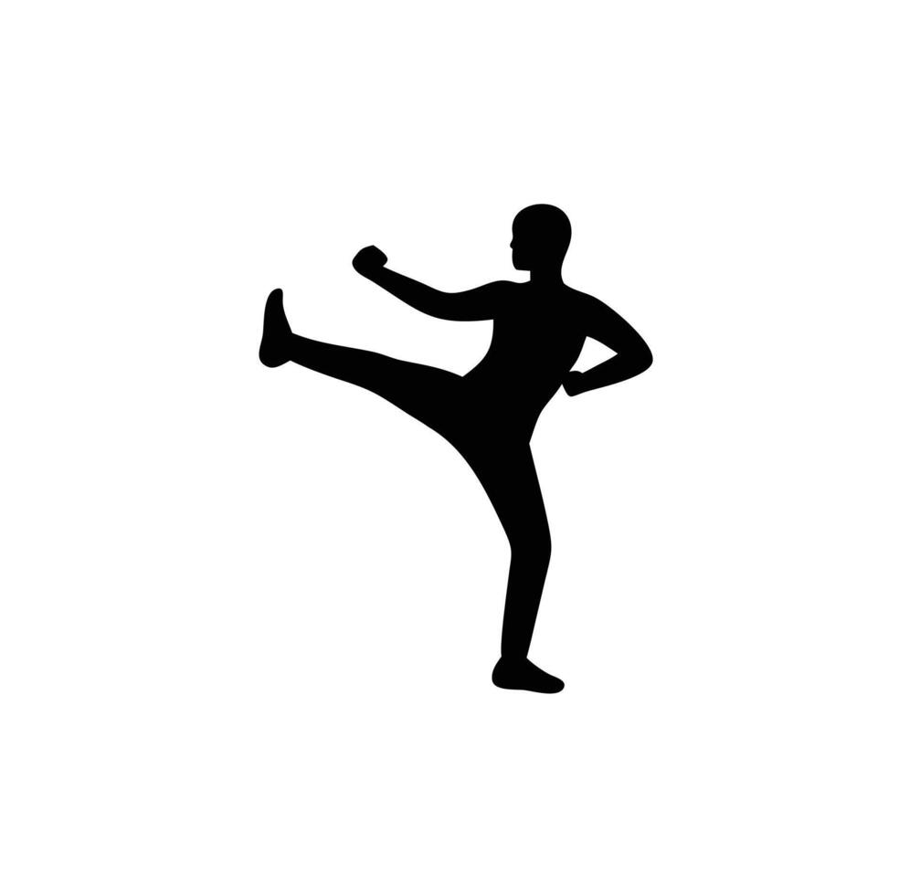 A man karate black silhouette vector