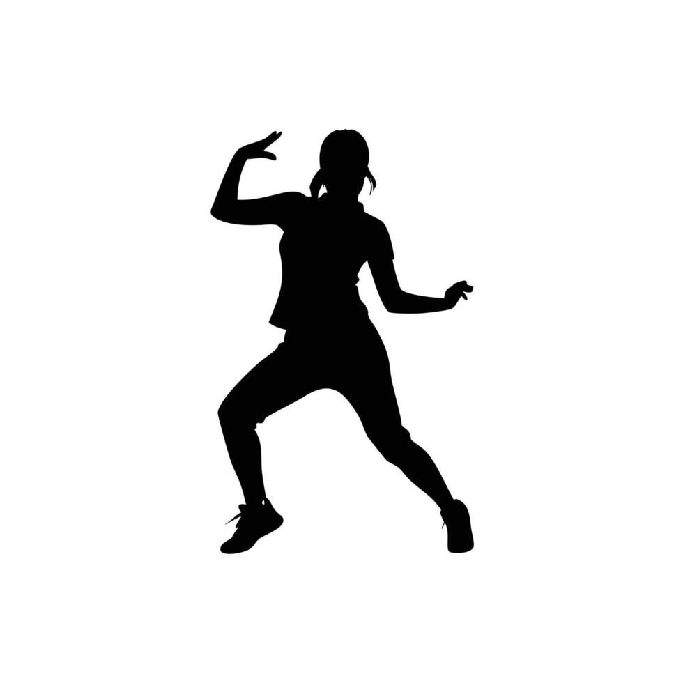 A Hip Hop Dancing Black Silhouette Illustration vector