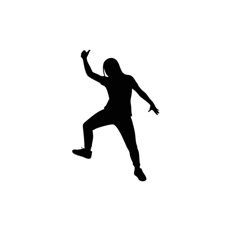 Hip Hop Dancing Silhouette white background vector