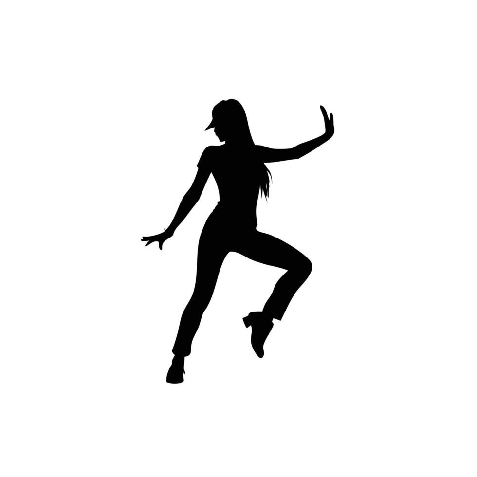 A Dancing Girl Black Silhouette Illustration vector
