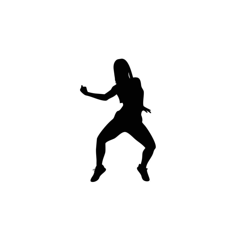 Dancing Girl Black Silhouette Illustration vector