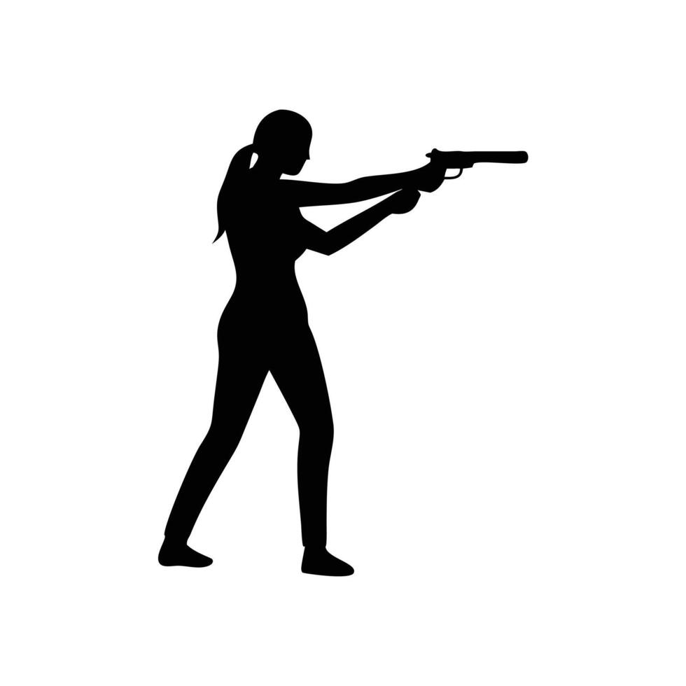A silhouette of a Shooting vector