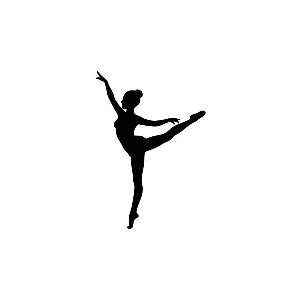 Black silhouette of dancing fashion girl illustration vector