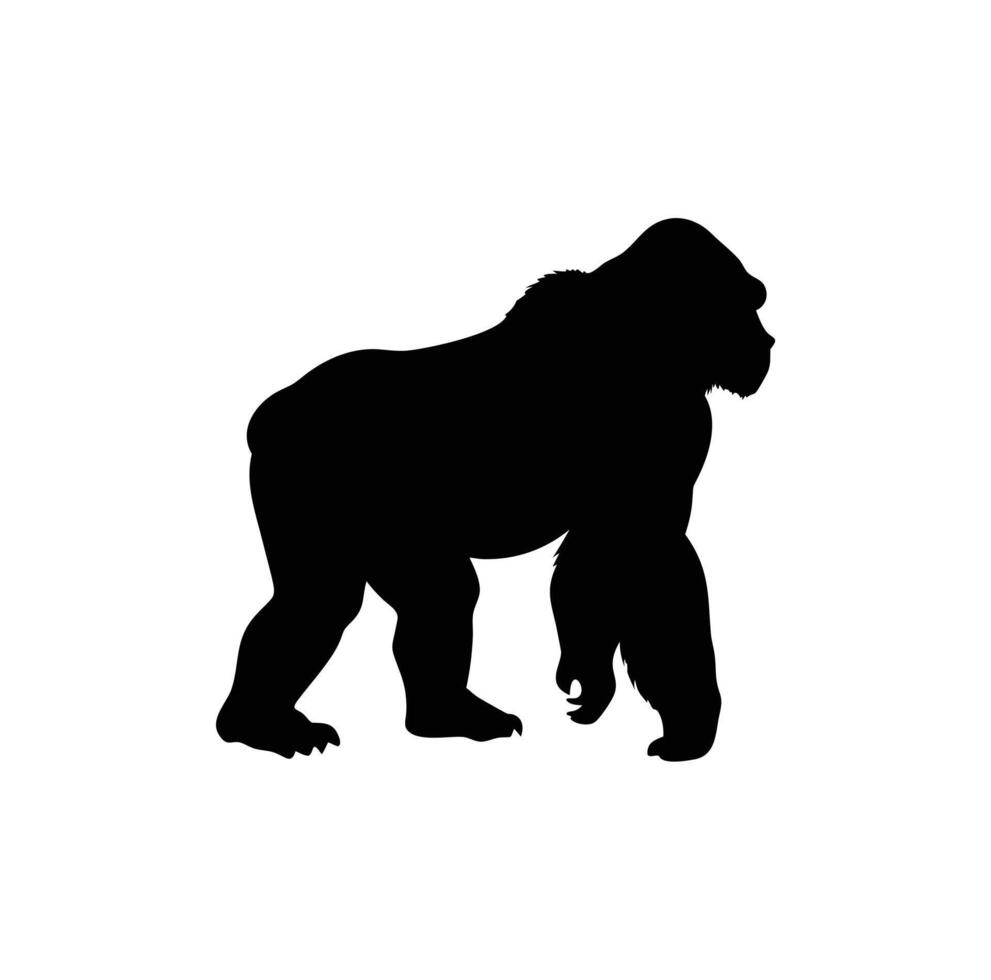 Gorilla Pose Silhouette vector