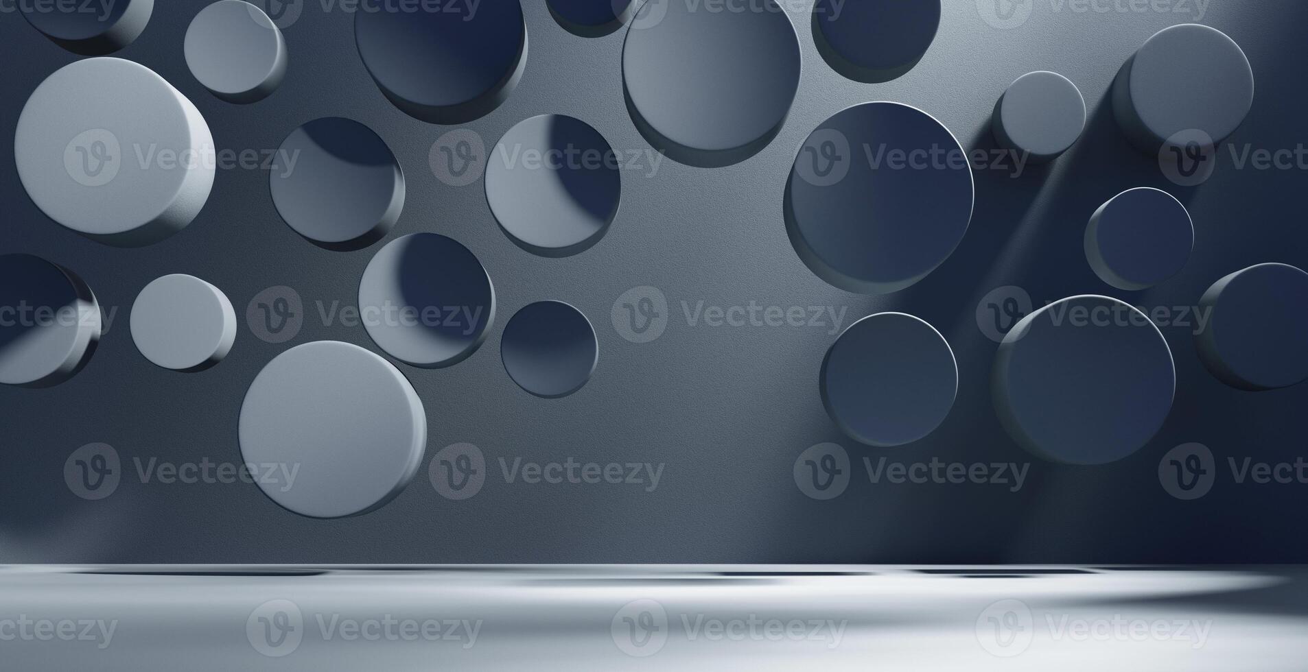 Abstract empty dark blue background with light 3d rendering photo