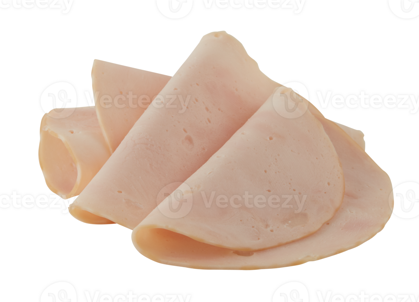 Smoked Bologna Slices cut out isolated transparent background png