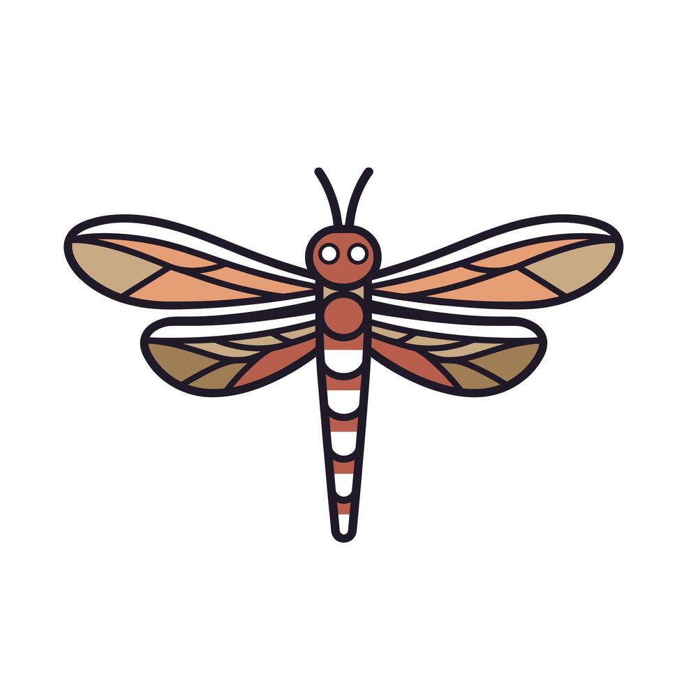 Vibrant dragonfly with detailed wings vector