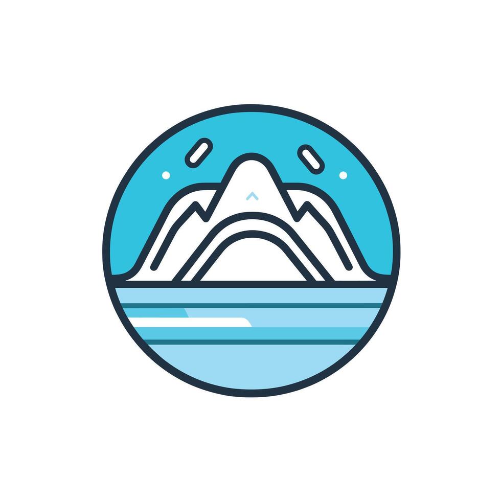 Mountain landscape in serene blue setting vector