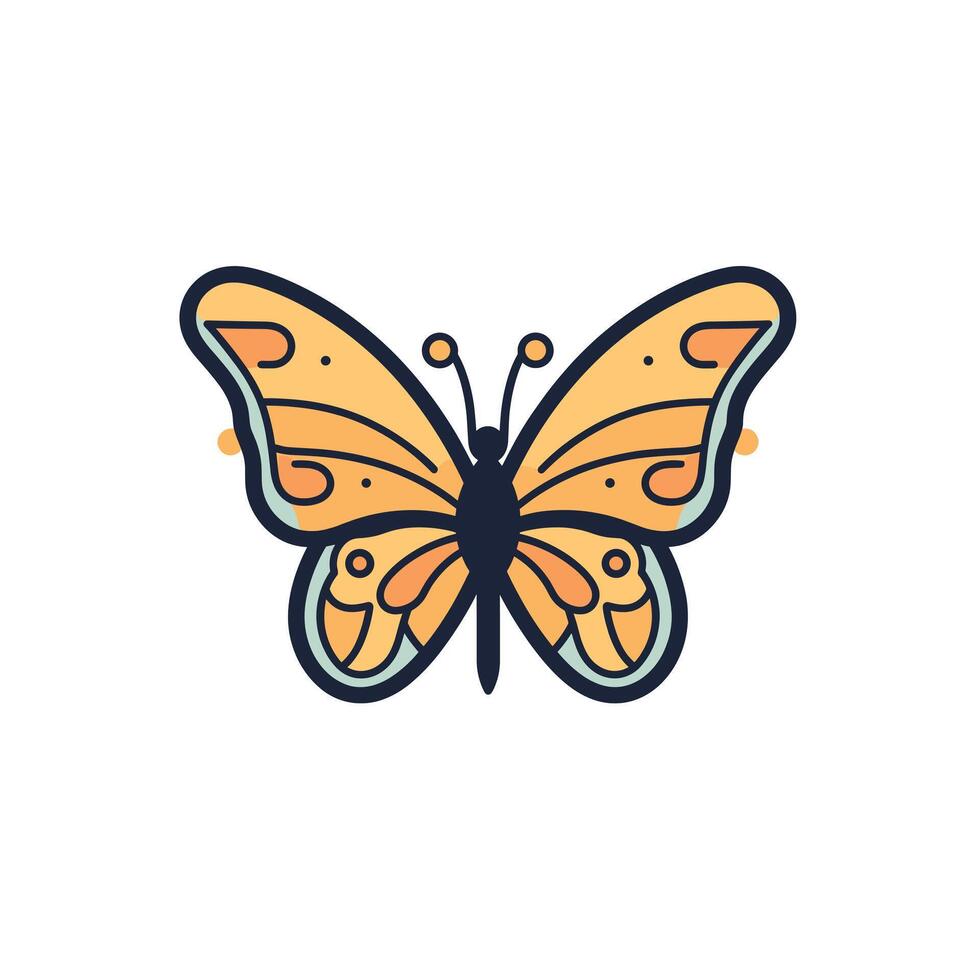 Colorful butterfly sits on a flower in spring vector