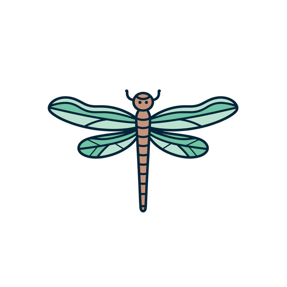 Intricate colorful dragonfly illustration vector