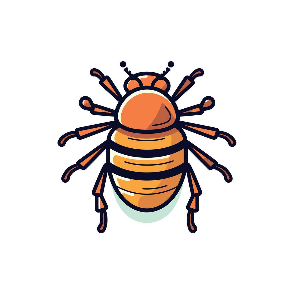Bold, colorful bee design with details vector