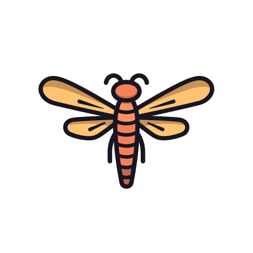 Bright orange insect with delicate wings in focus vector