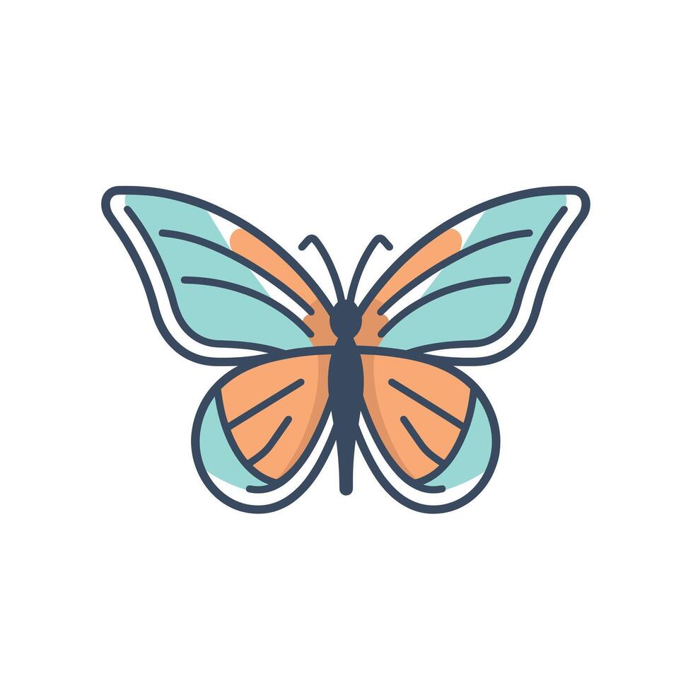 Colorful butterfly resting on a flower vector