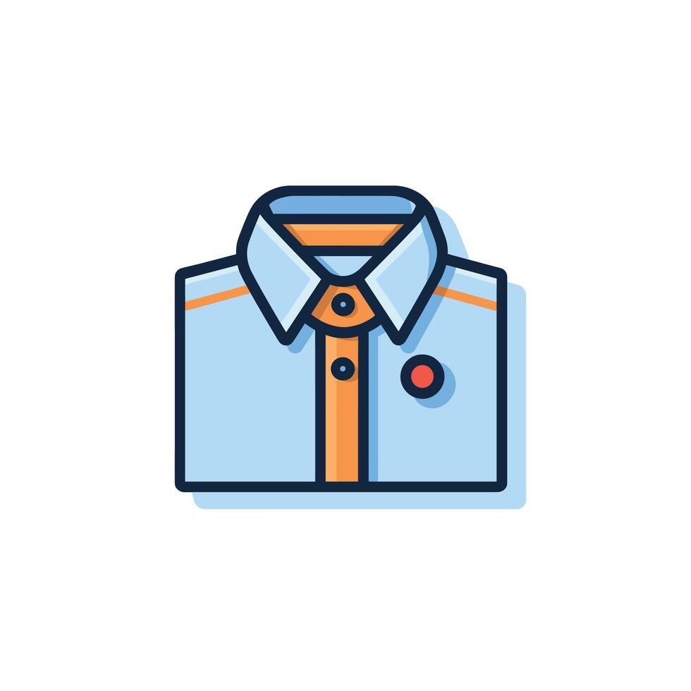 Stylish blue shirt with buttons and collar design vector
