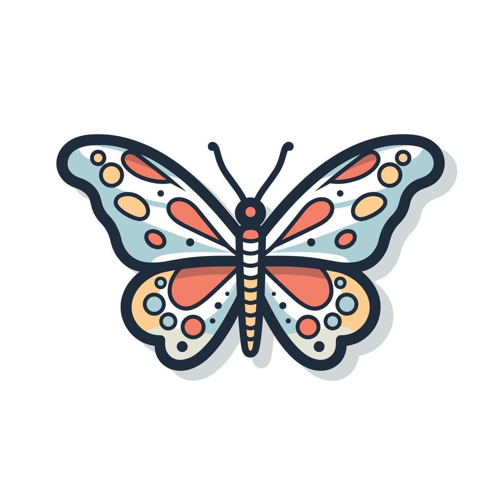 Vibrant butterfly with unique patterns vector