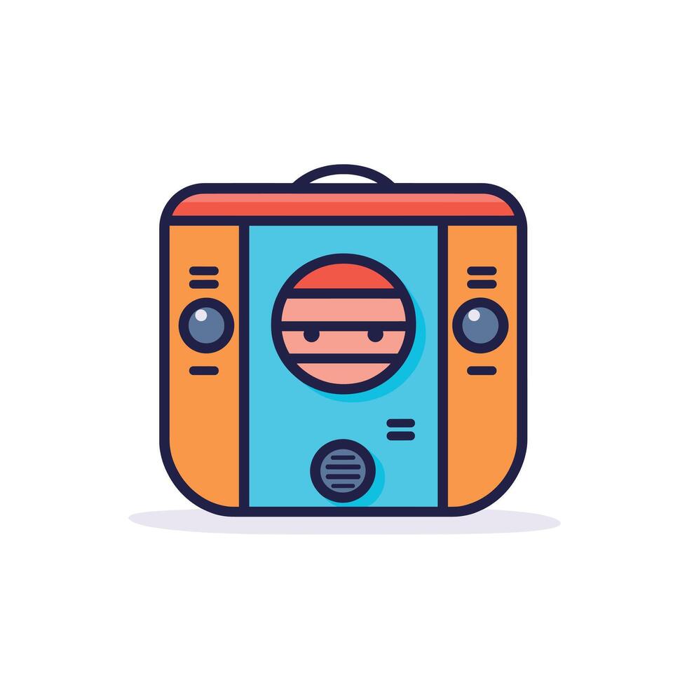 Colorful cartoon character in playful design vector
