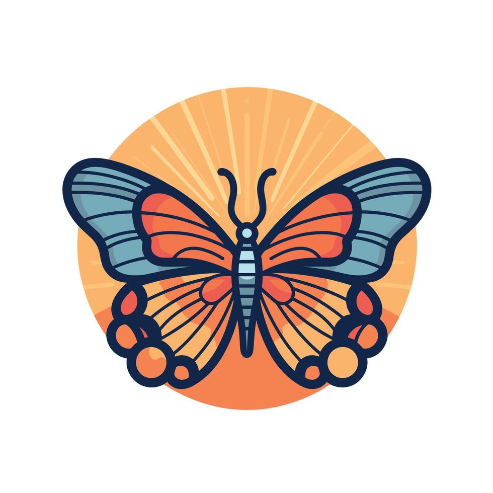 Vibrant butterfly illustration vector