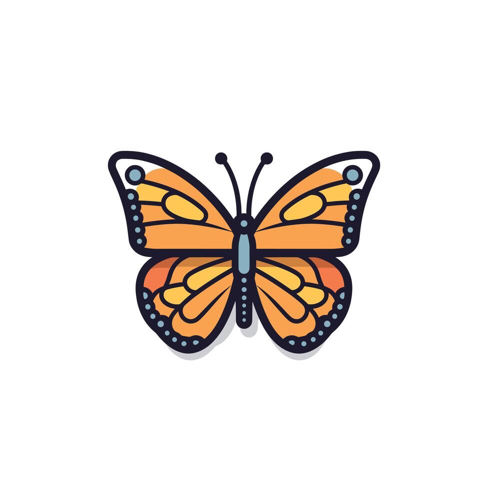 Vibrant orange-winged butterfly on display vector