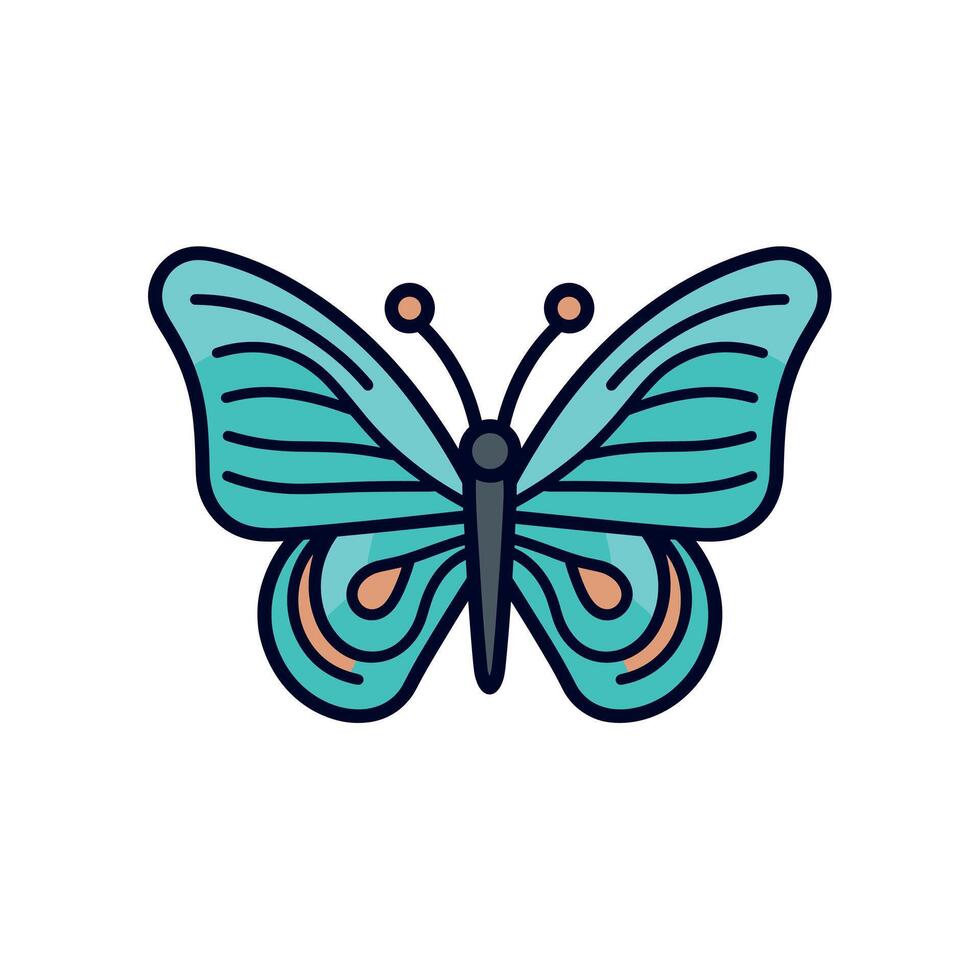 Butterfly with intricate details in bright colors vector