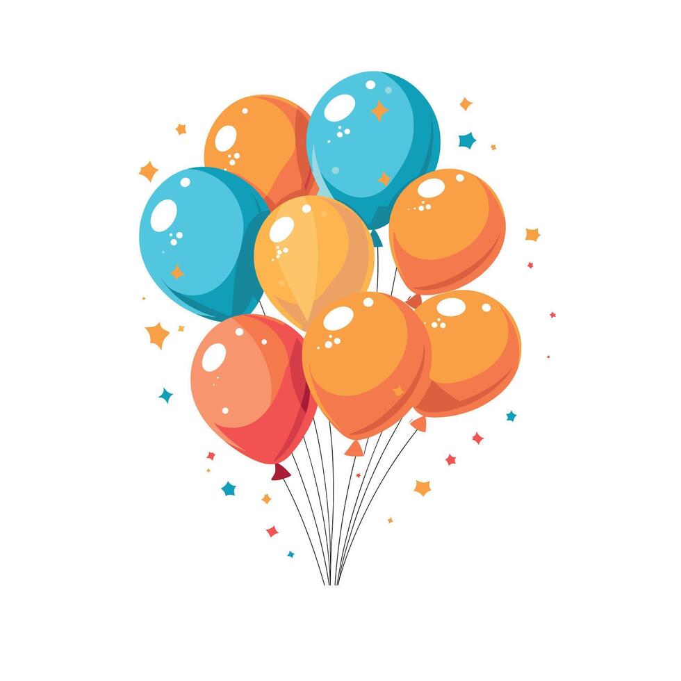 Colorful balloons floating in a festive atmosphere vector