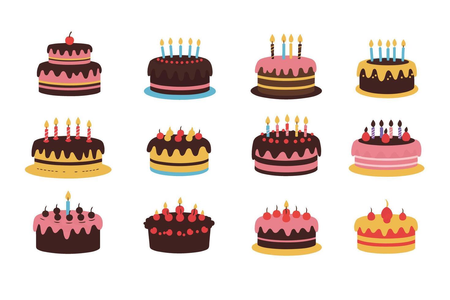 Birthday Cake Graphics for Invitations and Cards vector