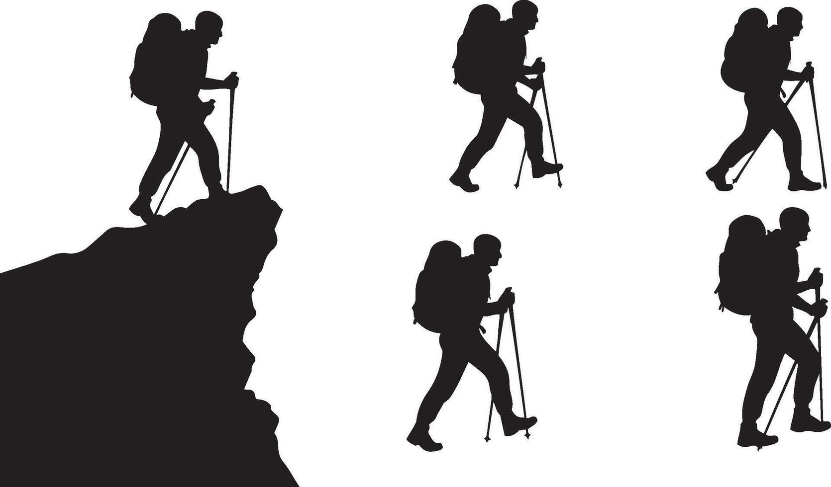 Adventure Silhouette on a Cliff vector