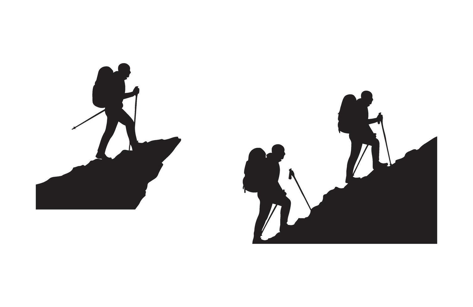 Minimalist Hiking Silhouette vector