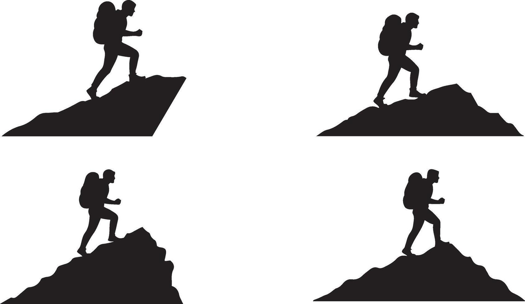 Explorer Silhouette with Mountain Gear vector
