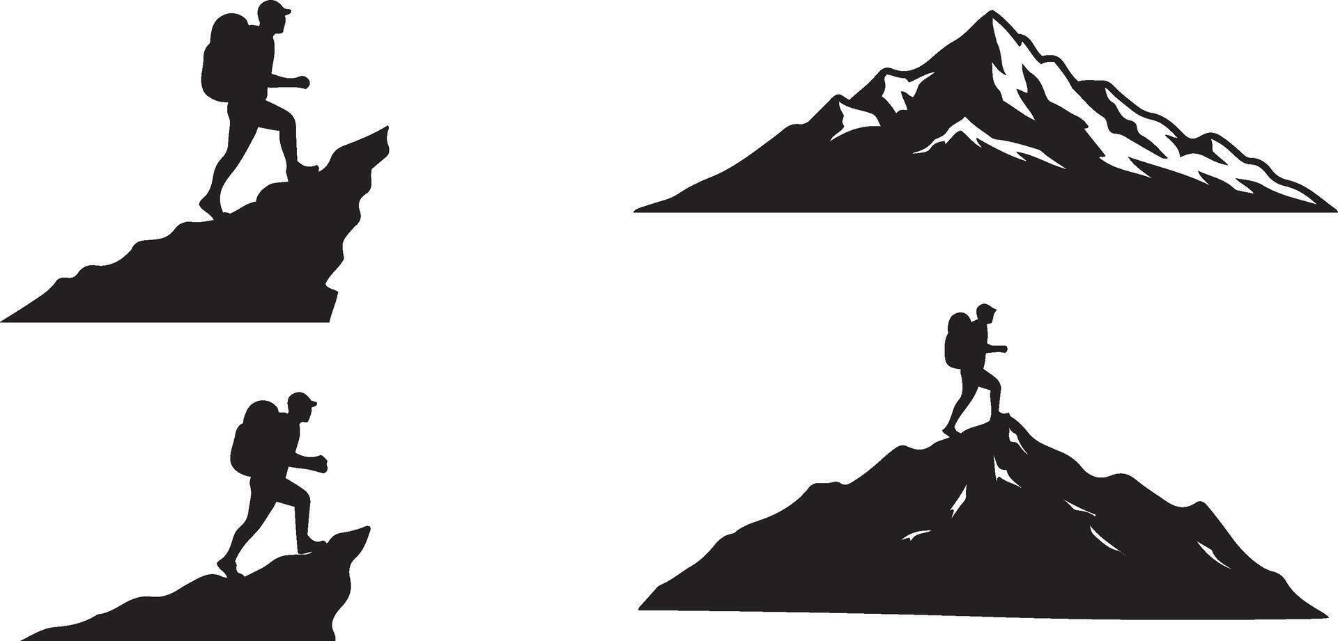Silhouette of a Hiking Adventure vector