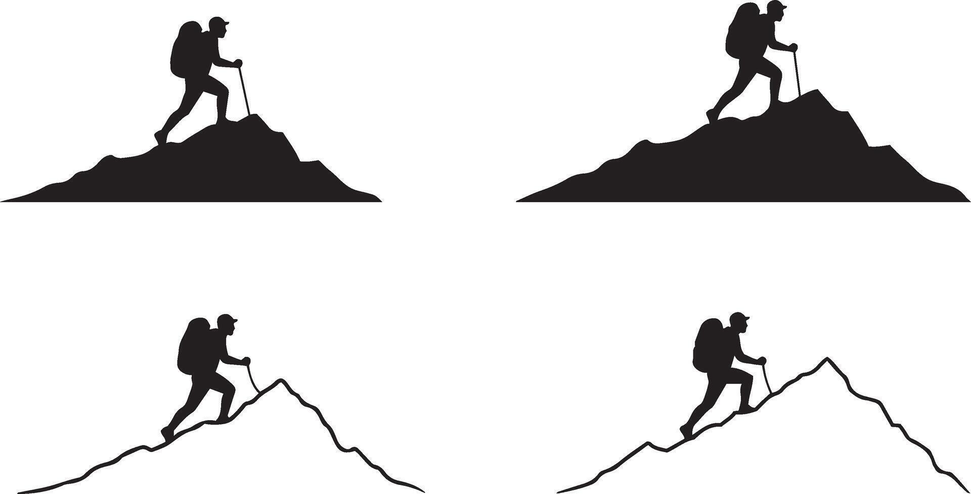 Trekking Man Walking on a Trail vector