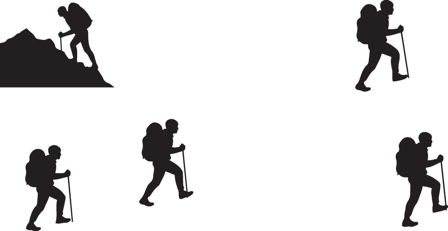 Backpacker Silhouette on Cliff vector