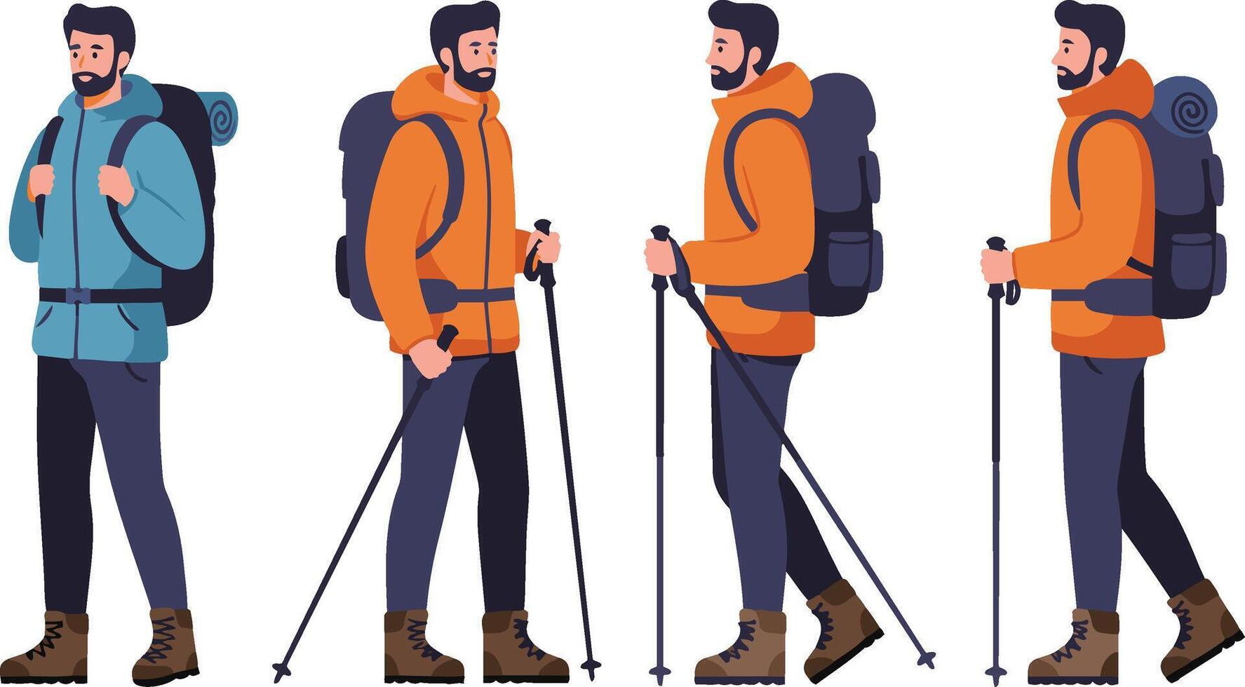 Outdoor Enthusiast Walking Design Collection vector