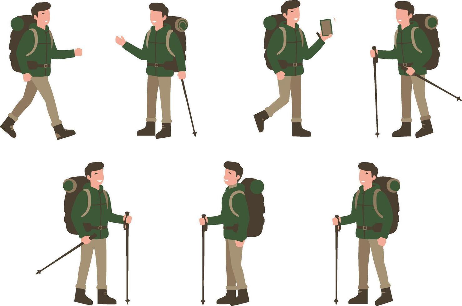 Minimalist Backpacker Illustration for Branding vector