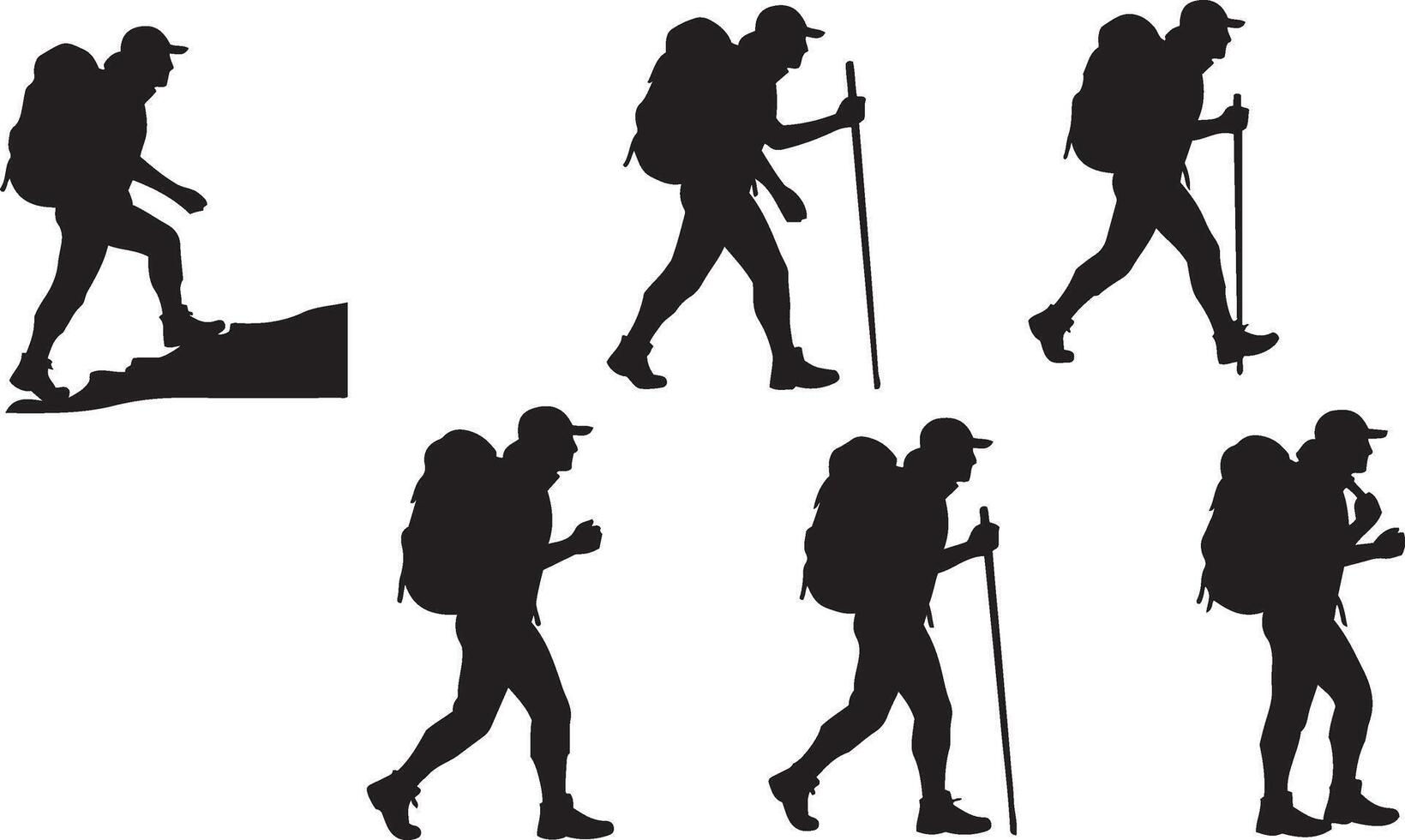 Outdoor Hiker Silhouette Illustration vector