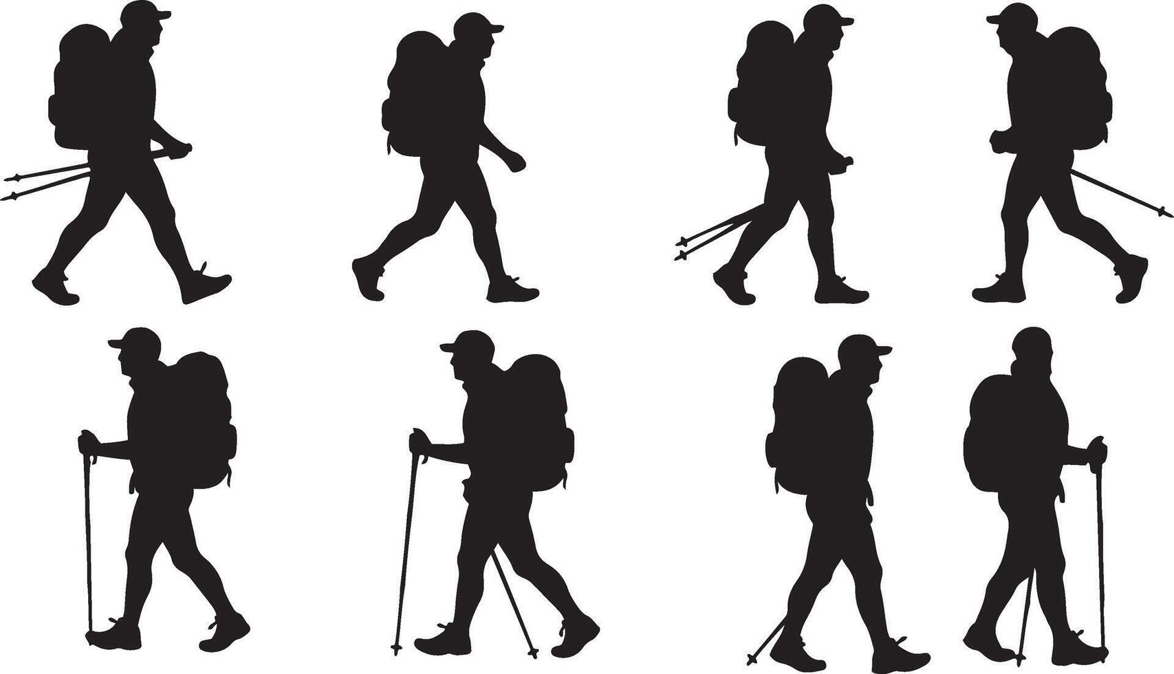 Adventure Enthusiast Silhouette with Backpack vector