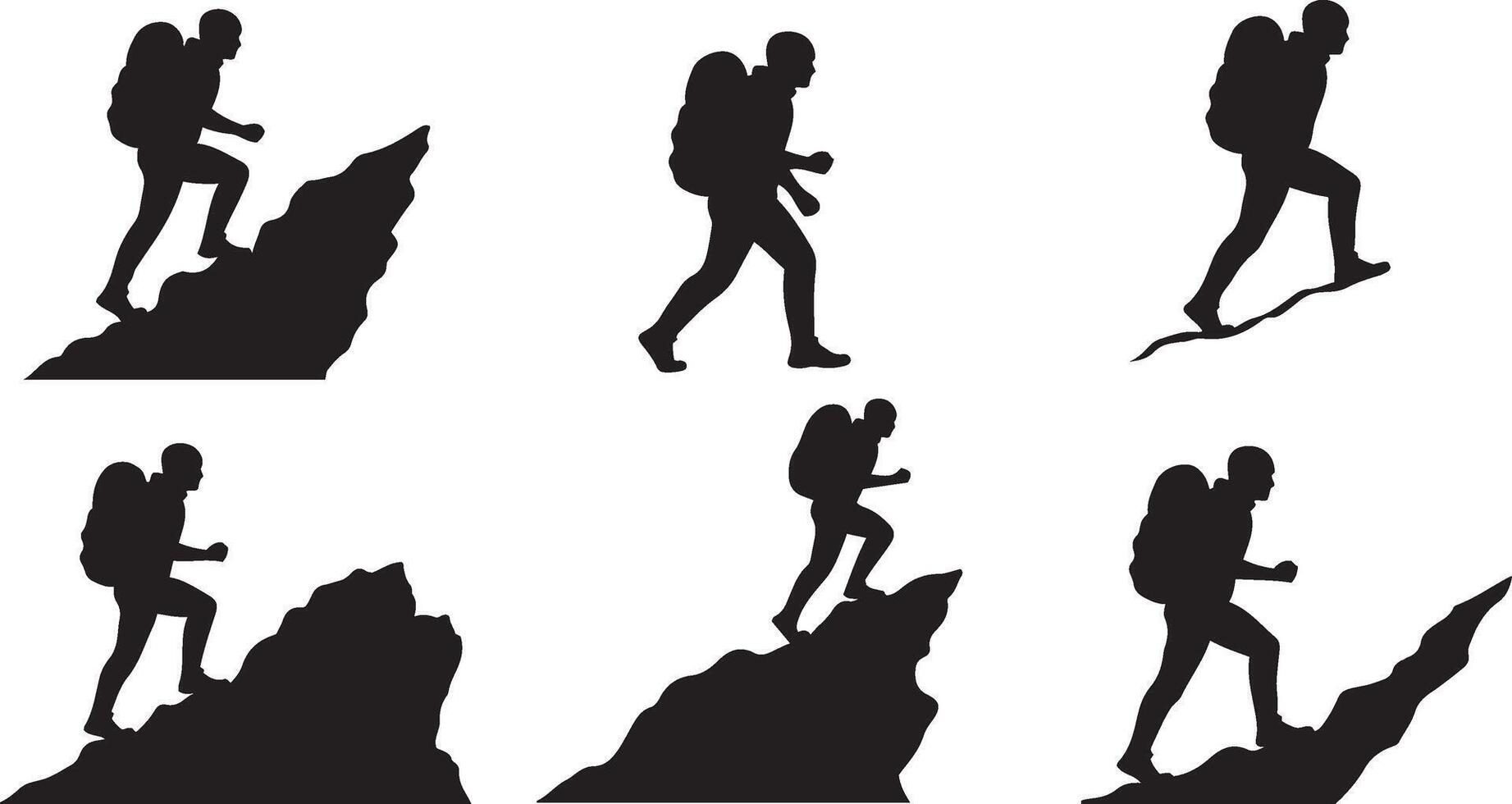 Hiking Gear Silhouette for Outdoor Projects vector